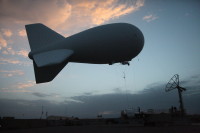 A blimp lifts off from its launch pad at Forward Operating Base Shank, Logar province, Afghanistan, on July 31. (File / US Army photo / Spc. Theodore Schmidt)