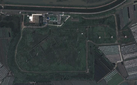 A satellite image of the transmitter site shown on Google Maps