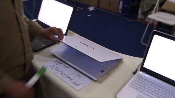 A Sony Vaio laptop computer on sale for $750 at the Pyongyang Spring International Trade Fair 2014 (Photo: North Korea Tech/Aram Pan)