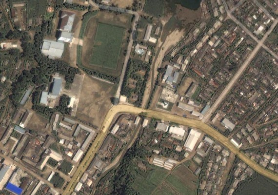 The town of Chasong, North Korea, as shown on Google Maps on August 29, 2014.