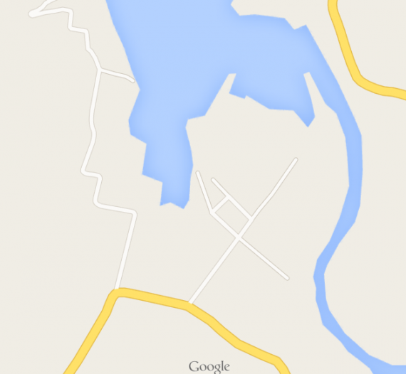 The downtown area of Chasong, as shown on Google Maps on August 30, 2014.