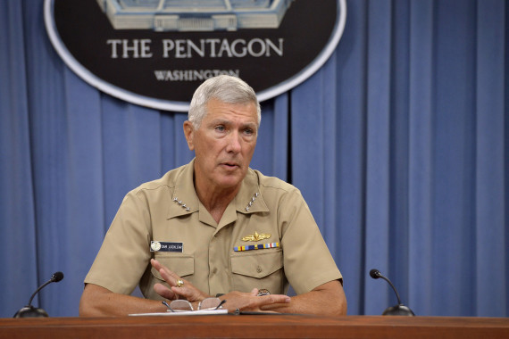 Adm. Samuel J. Locklear III, commander of the U.S. Pacific Command, answers questions from the press during a briefing in the Pentagon on July 29, 2014. (Photo: Glenn Fawcett/DOD)
