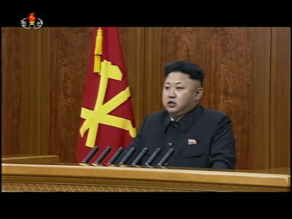 Kim Jong Un delivers his New Year address on January 1, 2015 (Photo: Korean Central Television)