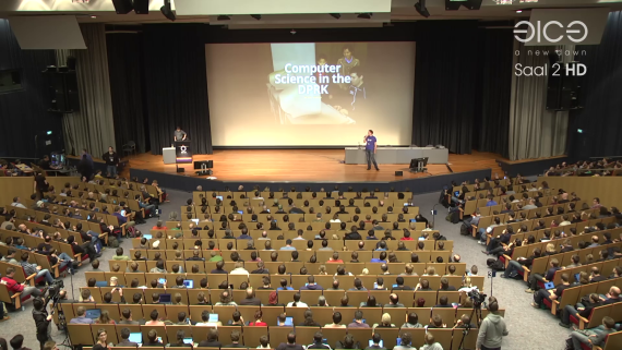 Will Scott speaks at the Chaos Computer Club conference in Hamburg on December 29, 2014.