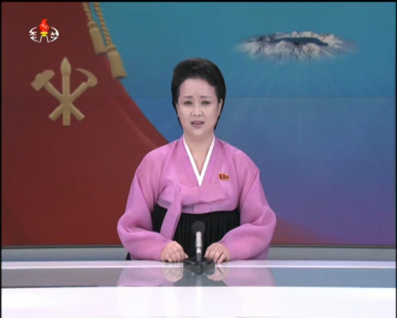 A Korean Central TV announcer introduces coverage of the 7th Workers' Party Congress on May 6, 2016. (Photo: North Korea Tech/KCTV)