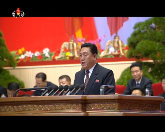 Jang Chol is seen in a Korean Central TV broadcast at the 7th Workers' Party Congress on May 7, 2016. (Photo: North Korea Tech/KCTV)